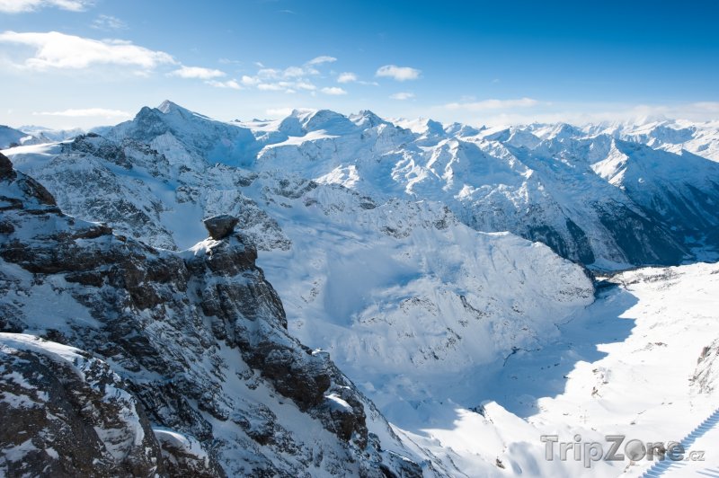 Fotka, Foto Pohled z hory Titlis na Urnské Alpy (Švýcarsko)
