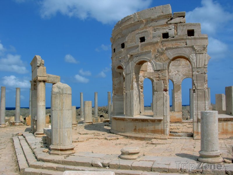Fotka, Foto Ruiny tržiště ve starověkém městě Leptis Magna (Libye)