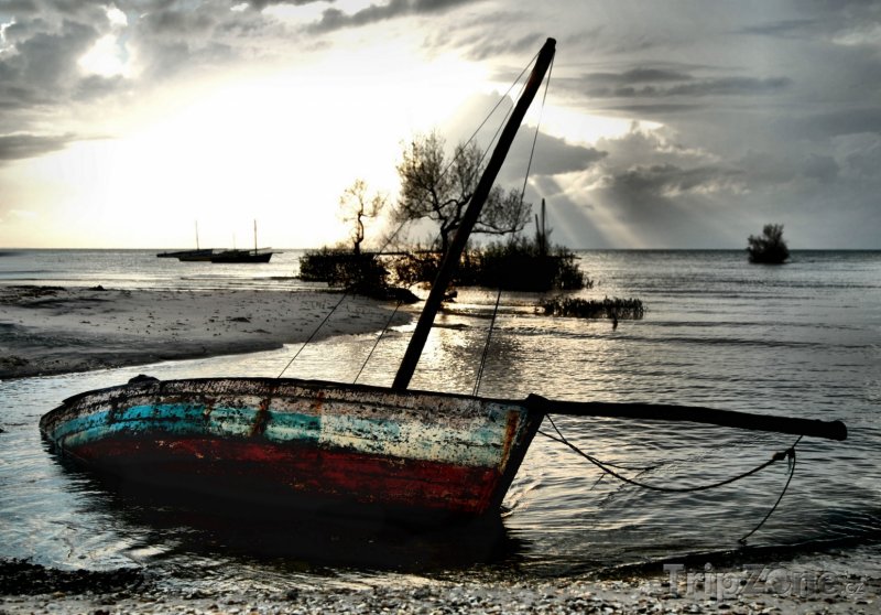 Fotka, Foto Vrak lodi na pobřeží u města Vilankulo (Mosambik)
