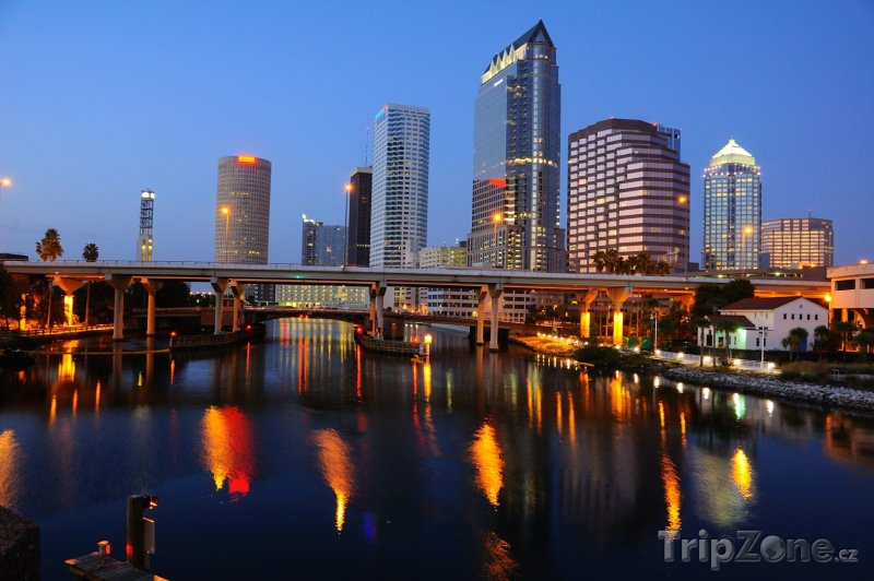 Fotka, Foto Centrum města v noci (Tampa, USA)