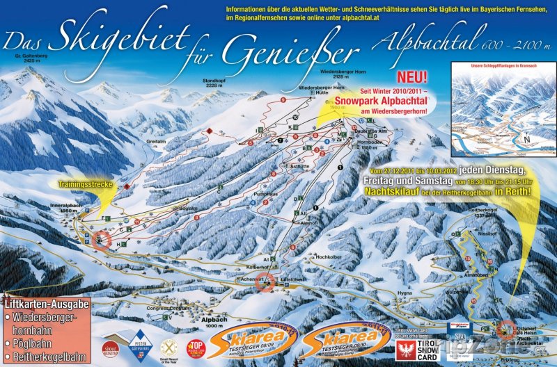 Fotka, Foto Mapa lyžařského střediska Alpbachtal
