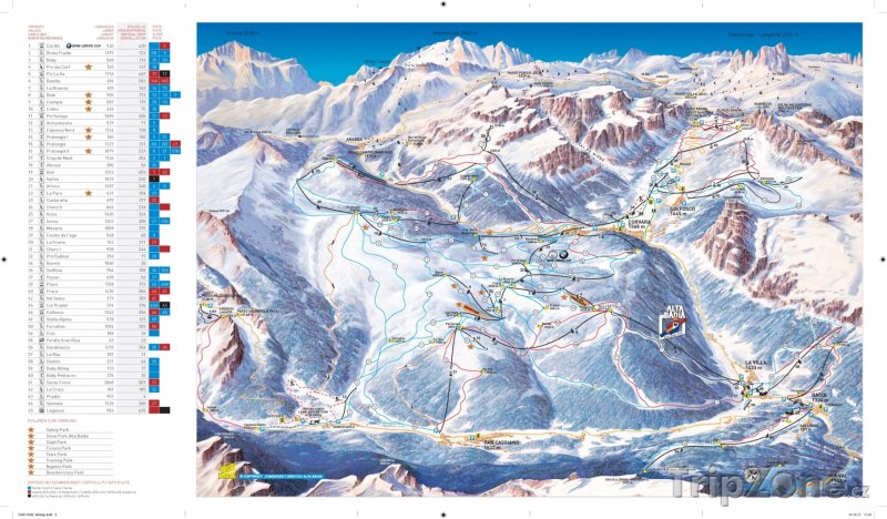 Fotka, Foto Mapa lyžařského střediska Alta Badia