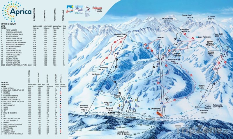 Fotka, Foto Mapa lyžařského střediska Aprica