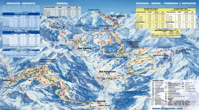 Fotka, Foto Mapa lyžařského střediska Bad Gastein
