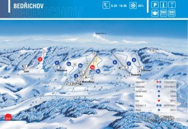 Mapa lyžařského střediska Bedřichov