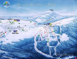 Mapa lyžařského střediska Boží Dar
