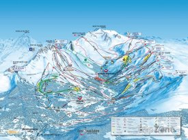 Mapa lyžařského střediska Brides-les-Bains