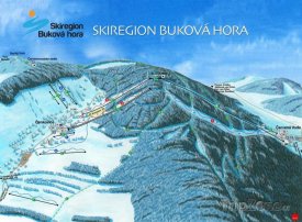 Mapa lyžařského střediska Buková hora