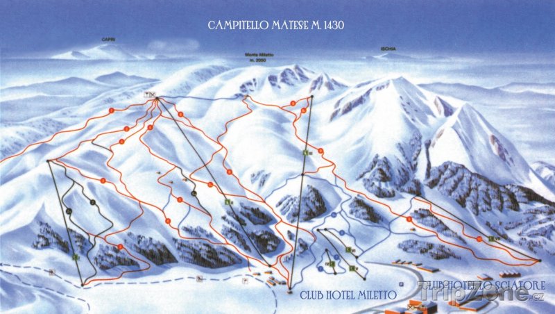 Fotka, Foto Mapa lyžařského střediska Campitello Matese