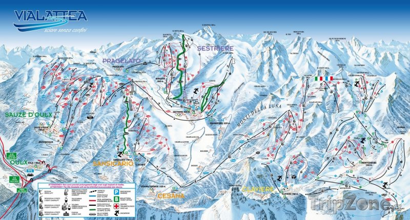 Fotka, Foto Mapa lyžařského střediska Cesana Sansicario