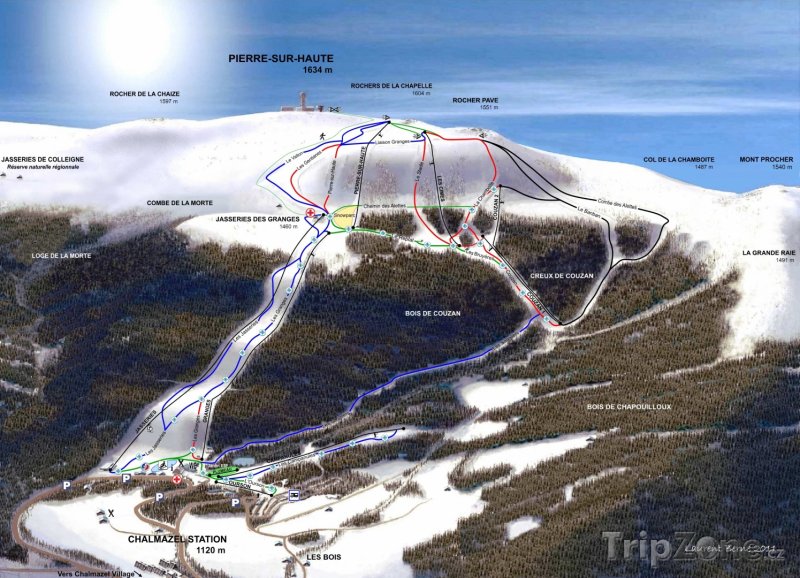 Fotka, Foto Mapa lyžařského střediska Chalmazel