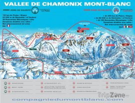 Mapa lyžařského střediska Chamonix