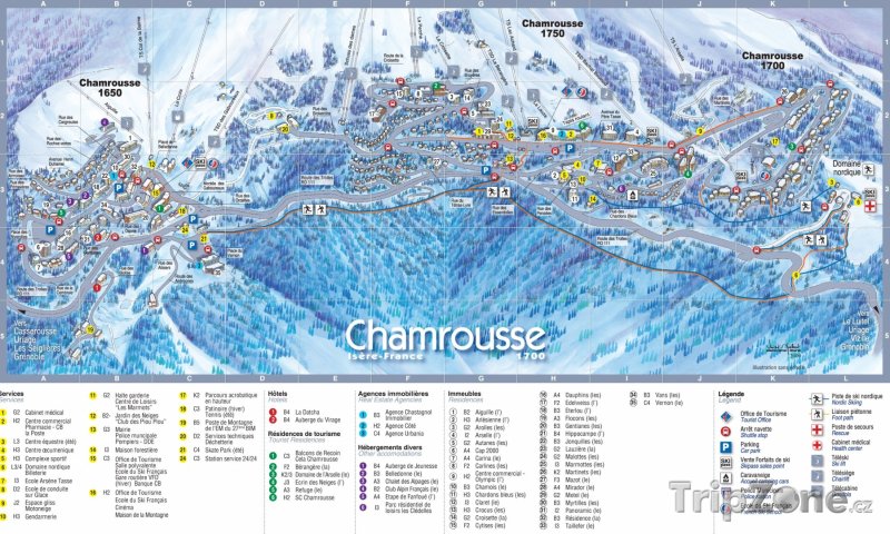 Fotka, Foto Mapa lyžařského střediska Chamrousse