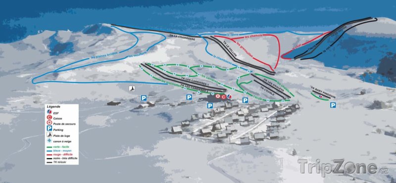 Fotka, Foto Mapa lyžařského střediska Chastreix-Sancy