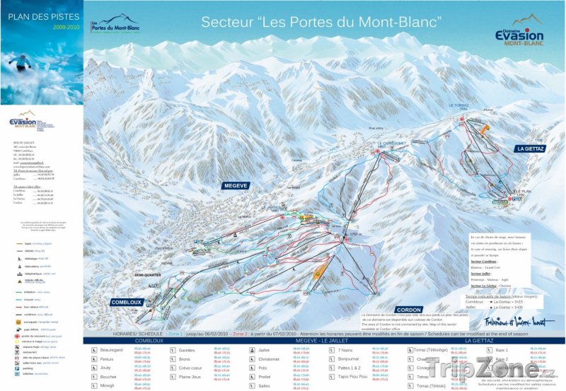 Fotka, Foto Mapa lyžařského střediska Combloux