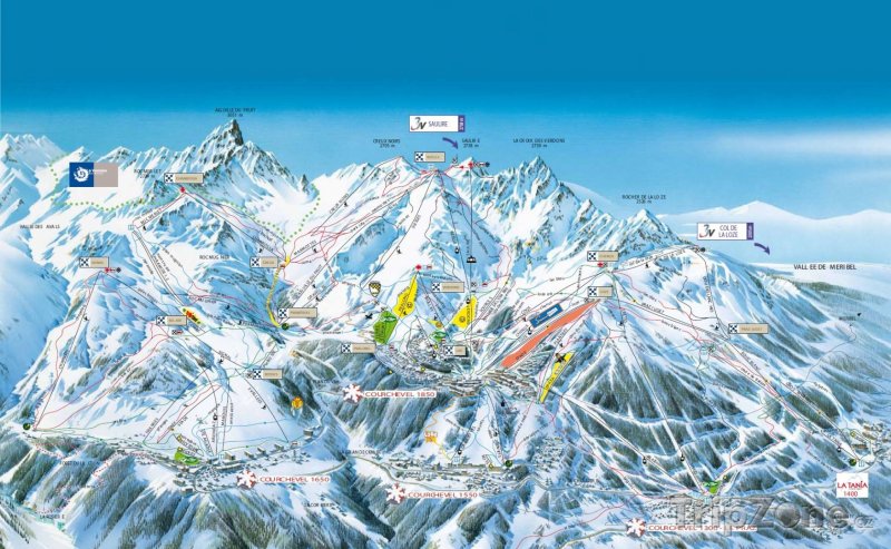 Fotka, Foto Mapa lyžařského střediska Courchevel