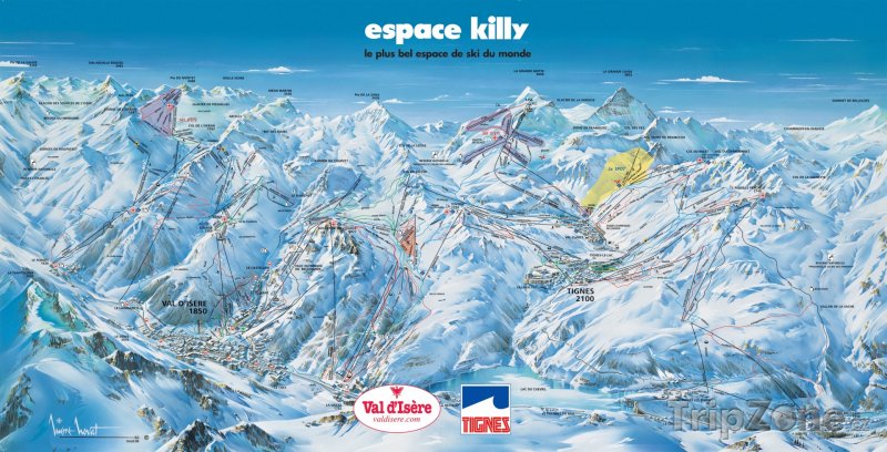 Fotka, Foto Mapa lyžařského střediska Espace Killy