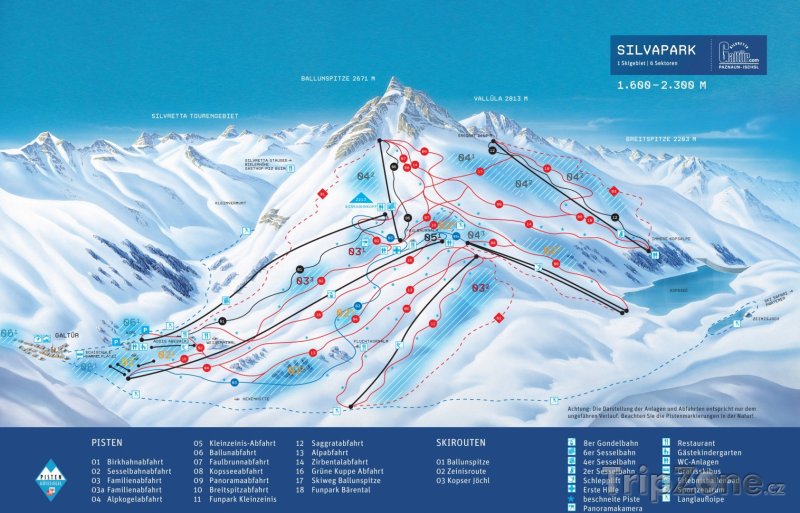Fotka, Foto Mapa lyžařského střediska Galtür