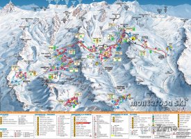 Mapa lyžařského střediska Gressoney-Saint-Jean