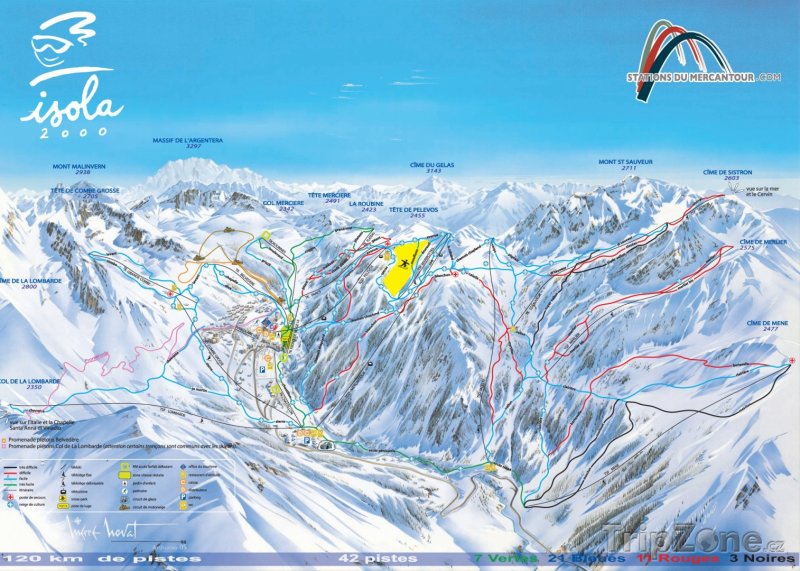 Fotka, Foto Mapa lyžařského střediska Isola 2000