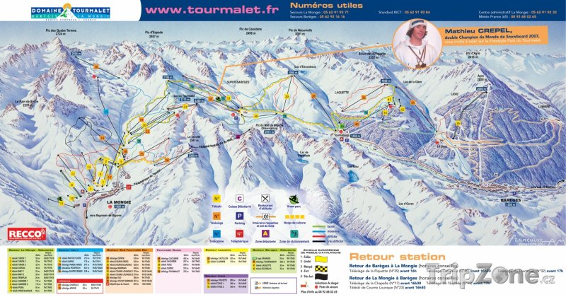 Fotka, Foto Mapa lyžařského střediska La Mongie