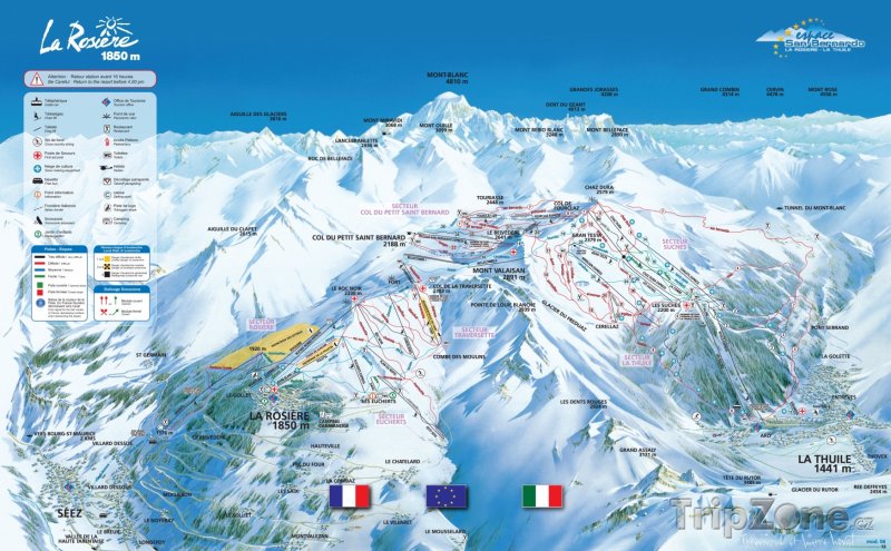 Fotka, Foto Mapa lyžařského střediska La Rosière