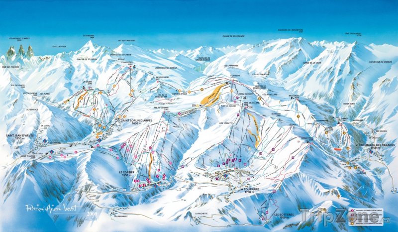 Fotka, Foto Mapa lyžařského střediska Le Corbier