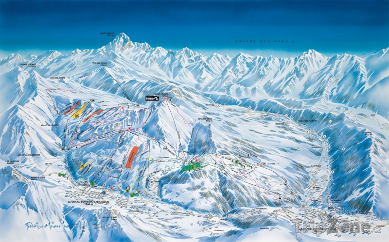 Fotka, Foto Mapa lyžařského střediska Le Grand-Bornand