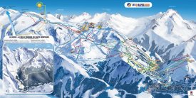Mapa lyžařského střediska Les 2 Alpes