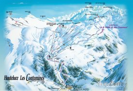 Mapa lyžařského střediska Les Contamines-Montjoie