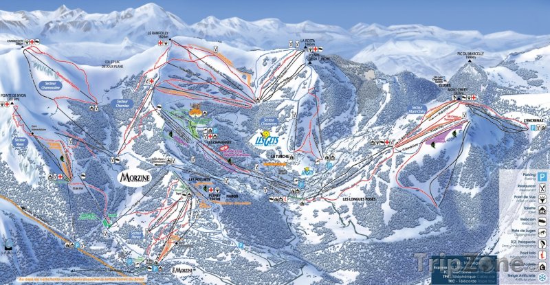 Fotka, Foto Mapa lyžařského střediska Les Gets