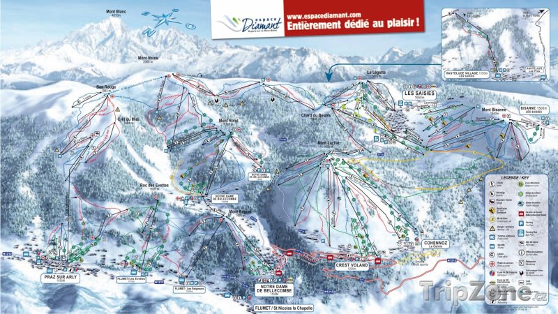 Fotka, Foto Mapa lyžařského střediska Les Saisies