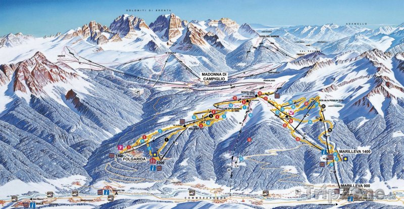 Fotka, Foto Mapa lyžařského střediska Madonna di Campiglio