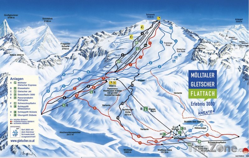 Fotka, Foto Mapa lyžařského střediska Mallnitz-Ankogel