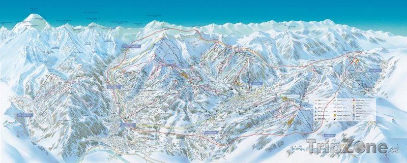 Fotka, Foto Mapa lyžařského střediska Megève