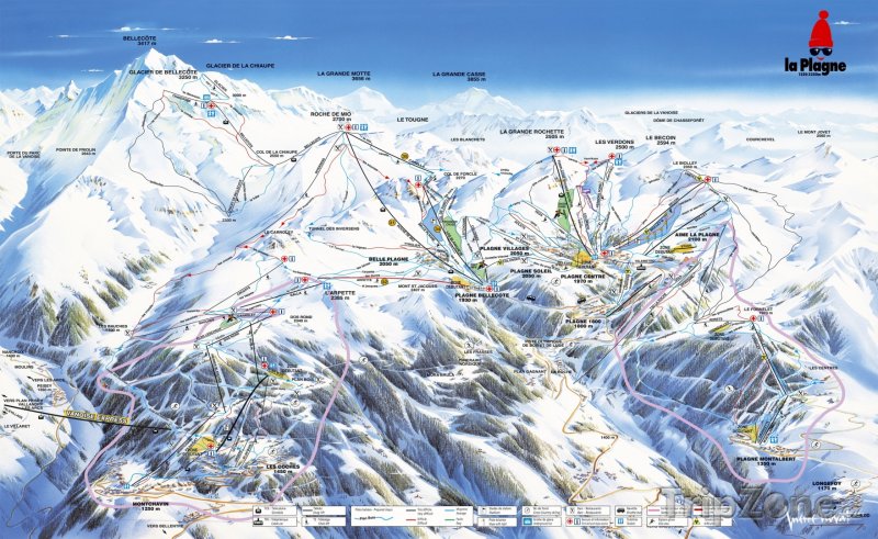 Fotka, Foto Mapa lyžařského střediska Montalbert