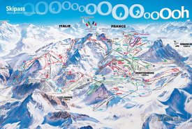 Mapa lyžařského střediska Montgenèvre