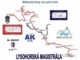 Mapa lyžařského střediska Moravskoslezské Beskydy - Lysá hora