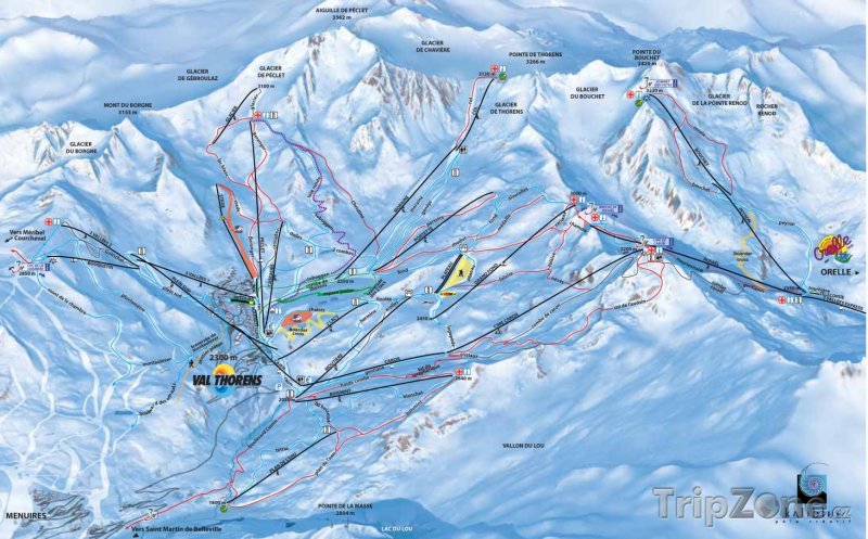 Fotka, Foto Mapa lyžařského střediska Orelle