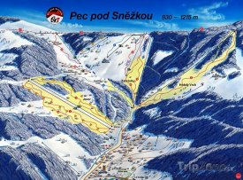 Mapa lyžařského střediska Pec pod Sněžkou