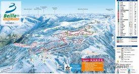 Mapa lyžařského střediska Plateau de Beille