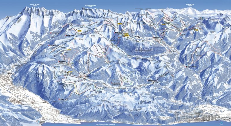 Fotka, Foto Mapa lyžařského střediska Portes du Soleil