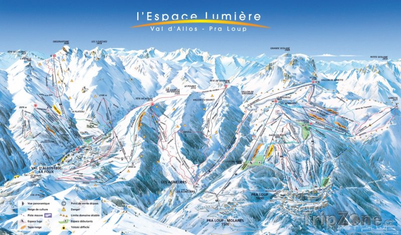 Fotka, Foto Mapa lyžařského střediska Praloup