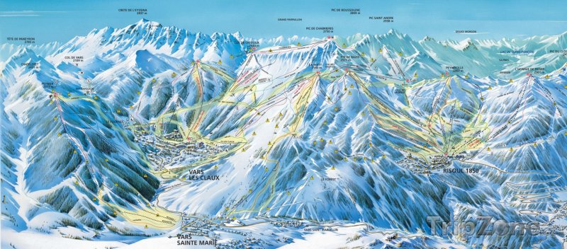 Fotka, Foto Mapa lyžařského střediska Risoul