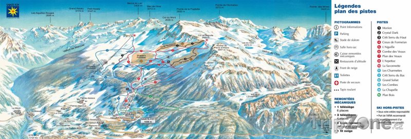 Fotka, Foto Mapa lyžařského střediska Sainte-Foy-Tarentaise
