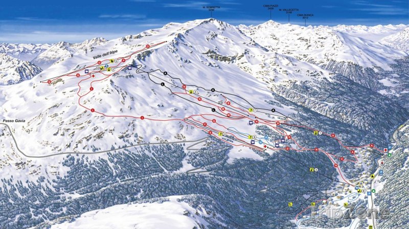 Fotka, Foto Mapa lyžařského střediska Santa Caterina