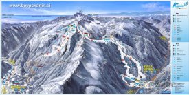 Mapa lyžařského střediska Sella Nevea-Bovec