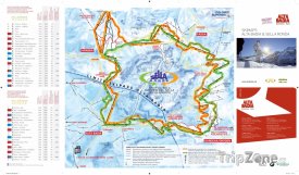 Mapa lyžařského střediska Sella Ronda