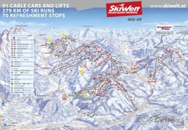 Mapa lyžařského střediska SkiWelt Wilder Kaiser-Brixental