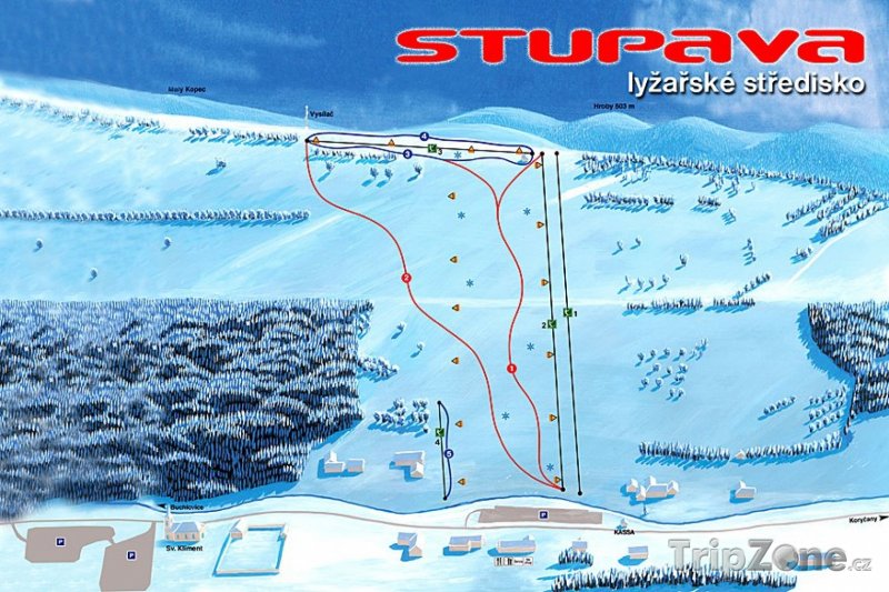 Fotka, Foto Mapa lyžařského střediska Stupava